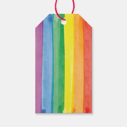 Watercolors Stolz Regenbogen Geschenkanhänger (Vorderseite)