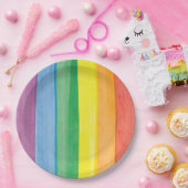 Watercolors Stolz Regenbogen Pappteller (Party)