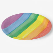 Watercolors Stolz Regenbogen Pappteller (Schrägansicht)