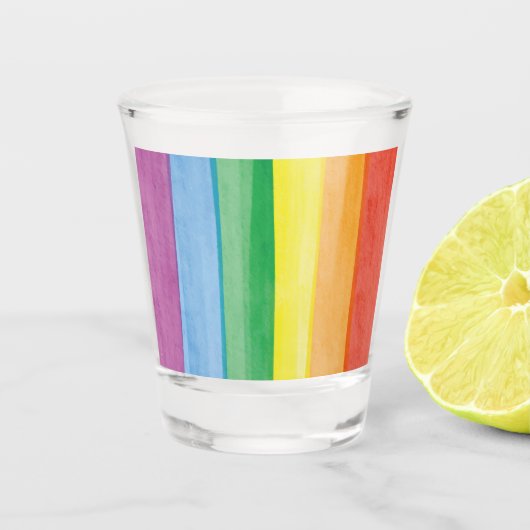 Watercolors Stolz Regenbogen Schnapsglas (Vorderseite)
