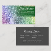 Watercolorskizze Pfau mit extravaganten Visitenkarte (Vorne/Hinten)