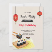 Watercolorsushi-Party Einladung (Vorderseite)