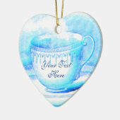 Watercolorteacup-personalisierte Verzierung Keramik Ornament (Links)