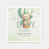 WatercolorTeddy Bear Baby Shower Boy Party Serviette (Vorderseite)
