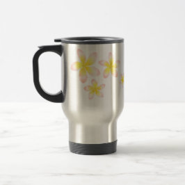 Watercolortropische Plumeria-Reise-Tasse Reisebecher