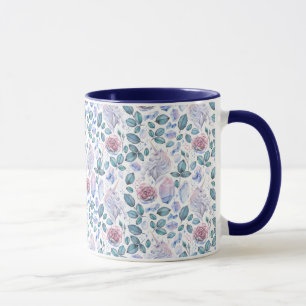 Watercolorunicorn-Kristall-u. Rosen-Muster Tasse