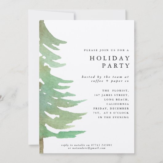 WatercolorwaldunternehmensParty Einladung (Vorderseite)