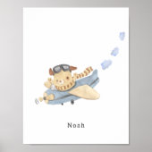 Watercolour Airplane Name Poster (Vorne)