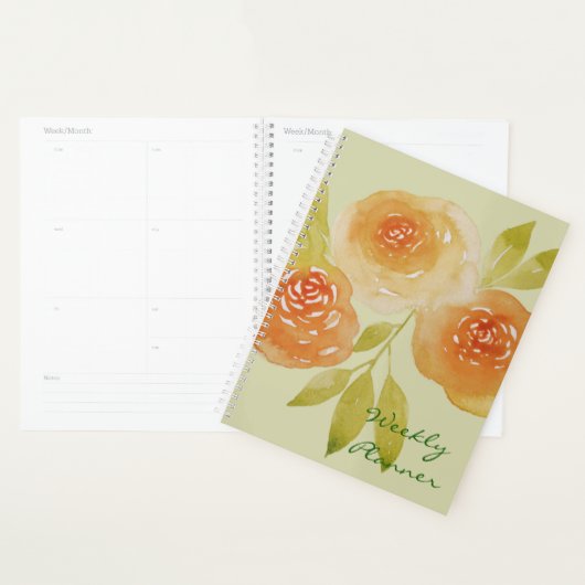 Watercolour Apricot Roses Weekly Planer (Anzeige)