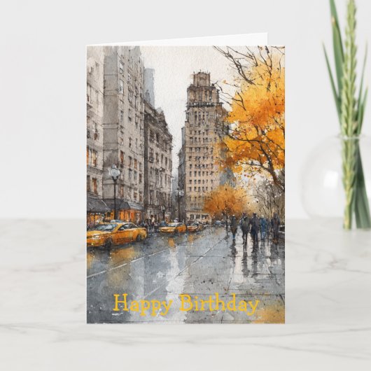 Watercolour Autumn in New York Karte (Vorderseite)