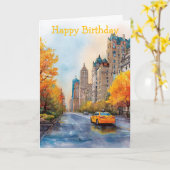 Watercolour Autumn in New York Karte (Gelbe Blume)