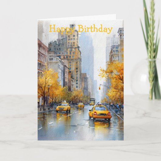 Watercolour Autumn in New York Karte (Vorderseite)