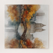 Watercolour Autumn in New York Puzzle (Horizontal)