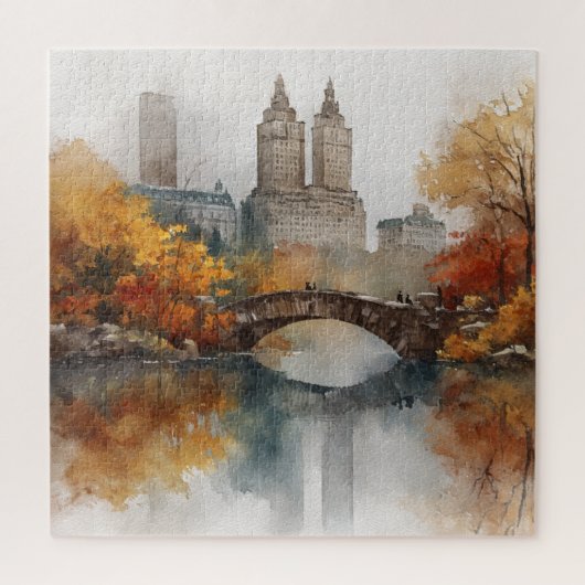 Watercolour Autumn in New York Puzzle (Vertikal)