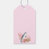 Watercolour baby Narwhal & seashells Baby Birthday Geschenkanhänger (Rückseite)