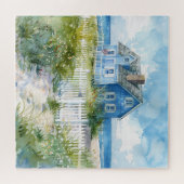Watercolour Beach Cottage Puzzle (Horizontal)