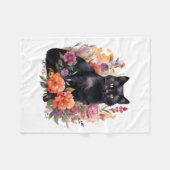 Watercolour Black Cat Fleecedecke (Vorderseite (Horizontal))