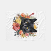 Watercolour Black Cat Fleecedecke (Vorderseite (Horizontal))