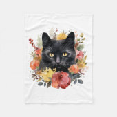 Watercolour Black Cat Fleecedecke (Vorderseite)
