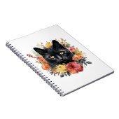 Watercolour Black Cat Notizblock (Rechte Seite)
