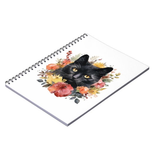 Watercolour Black Cat Notizblock (Linke Seite)