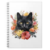 Watercolour Black Cat Notizblock (Vorderseite)
