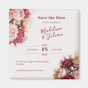 Watercolour Blooms Pfingstrose Save-the-Date-Mag Magnet