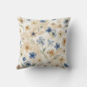 Watercolour Blue and Yellow Floral  Kissen (Rückseite)