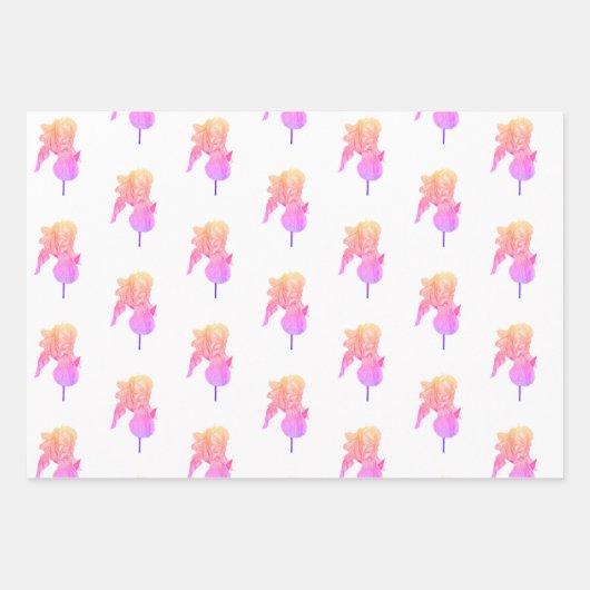 Watercolour Blue Iris Gift Wrapping Paper Sheets Geschenkpapier Set (Vorderseite 3)