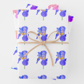 Watercolour Blue Iris Gift Wrapping Paper Sheets Geschenkpapier Set (Beispiel)