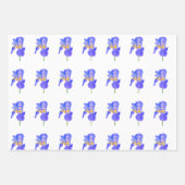 Watercolour Blue Iris Gift Wrapping Paper Sheets Geschenkpapier Set (Vorderseite)