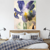 Watercolour Blue Iris Leinwanddruck (Insitu (Schlafzimmer))