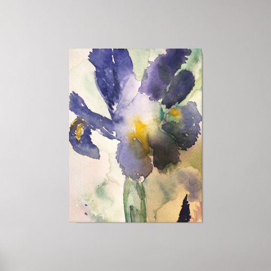 Watercolour Blue Iris Leinwanddruck (Vorderseite)