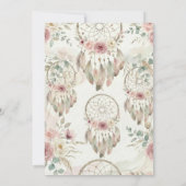 watercolour Boho flower Dreamcatcher Baby Shower Einladung (Rückseite)