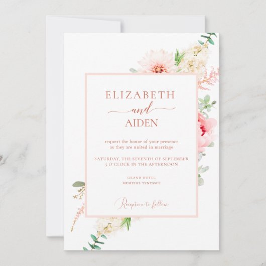 Watercolour Botanical Spring Einladung (Vorderseite)