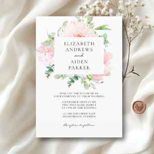 Watercolour Botanical Spring Wedding Collection Einladung