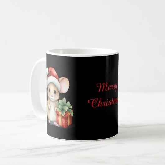 Watercolour Christmas Mouse Kaffeetasse (Vorderseite Links)