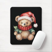 Watercolour Christmas Teddy Bear Mousepad (Mit Mouse)