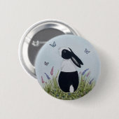 Watercolour Dutch Bunny Rabbit Button (Vorne & Hinten)