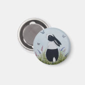 Watercolour Dutch Bunny Rabbit Magnet (Vorderseite/Rückseite)