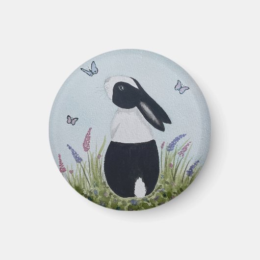 Watercolour Dutch Bunny Rabbit Magnet (Vorne)