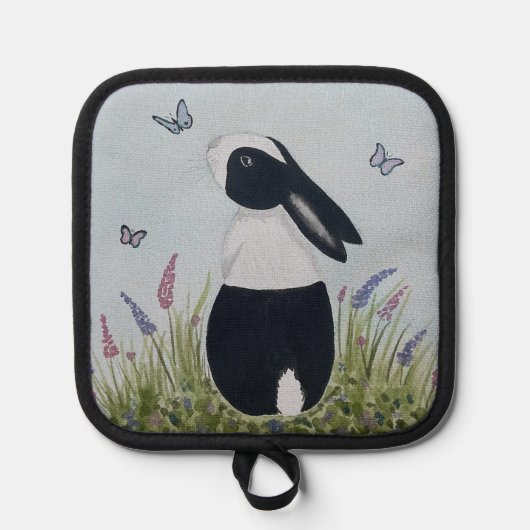 Watercolour Dutch Bunny Rabbit Topflappen (Vorderseite)