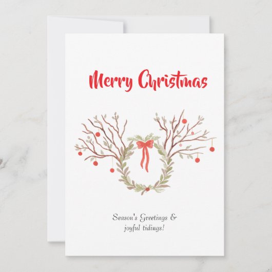 Watercolour elegant christmas Flat Greeting Card Karte (Vorderseite)