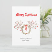 Watercolour elegant christmas Flat Greeting Card Karte (Stehend Vorderseite)