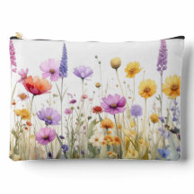 Watercolour field of wildflowers