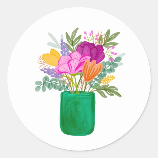 Watercolour Floral Bouquet Sticker (Vorderseite)