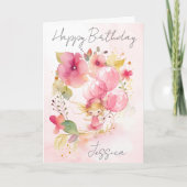 Watercolour Floral Fairy Birthday Card Karte (Vorderseite)