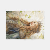 Watercolour Forest Princess Fleecedecke (Vorderseite (Horizontal))