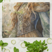 Watercolour Forest Princess Geschirrtuch (Gefaltet)