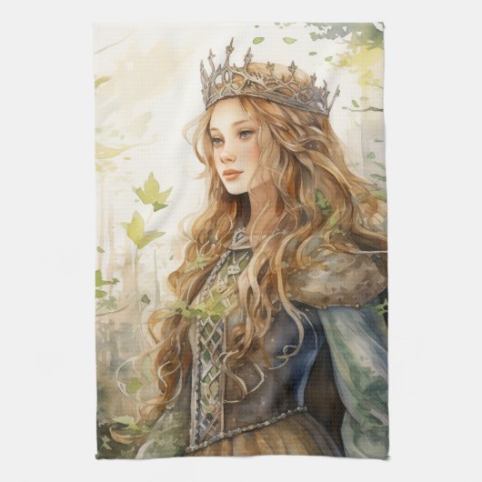 Watercolour Forest Princess Geschirrtuch (Vertikal)